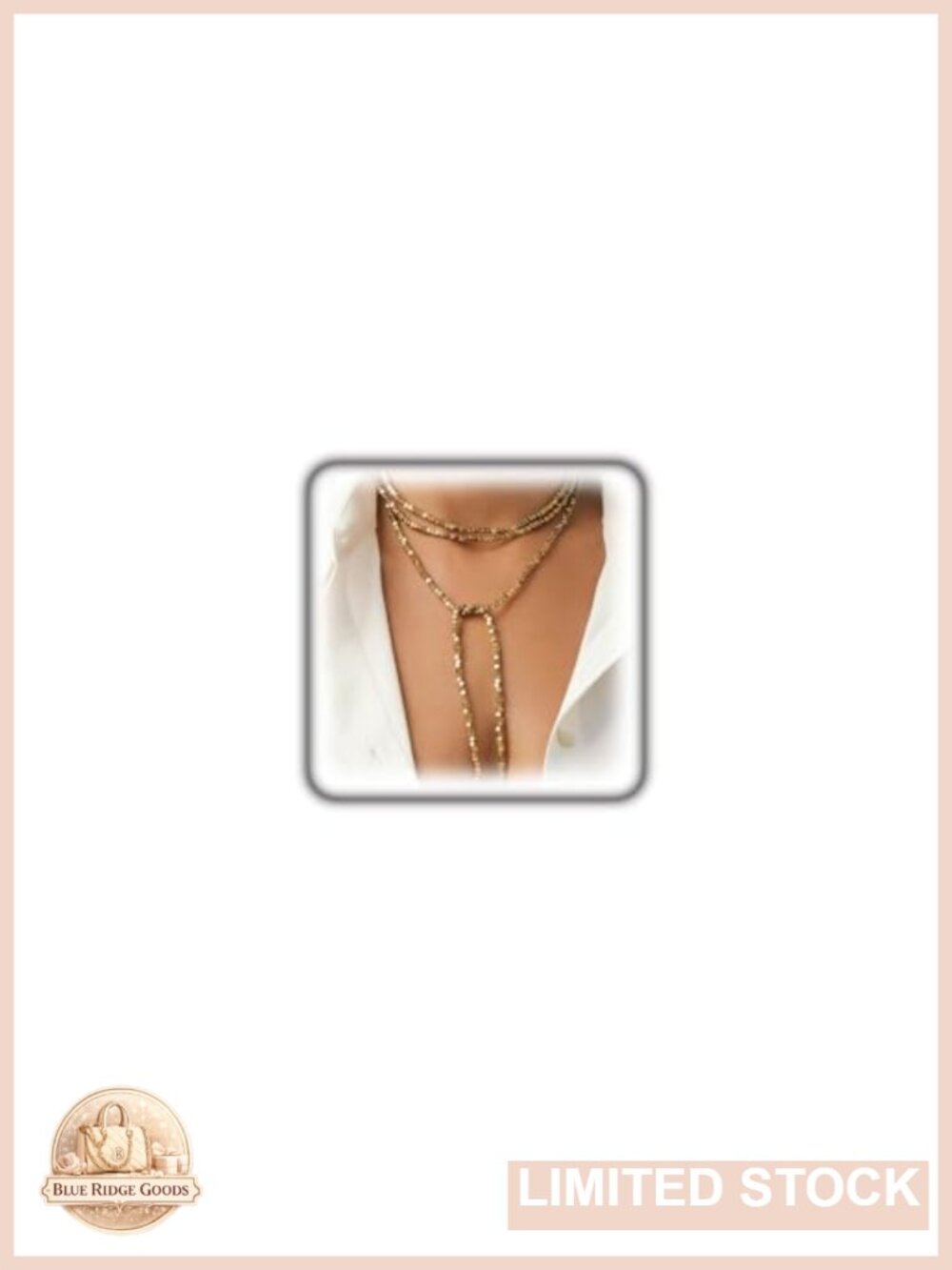 Gold Plated Alloy Faux Pearl Long Beaded Necklace Statement Y-Chain